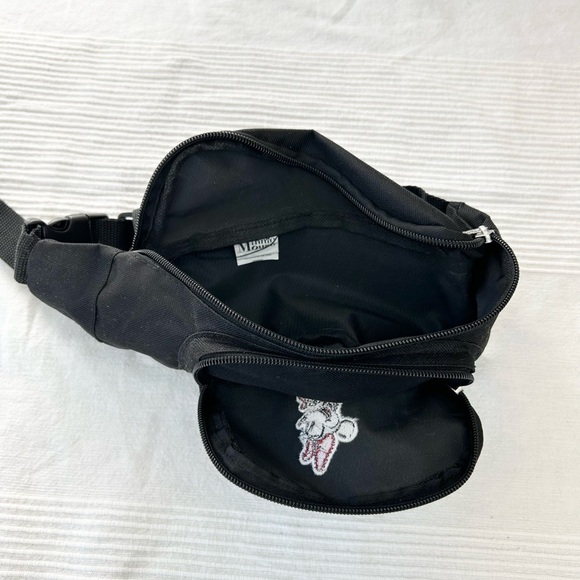 Disney Embroidered Minnie Mouse Black Fanny Pack Waist Bag - Picture 3 of 9